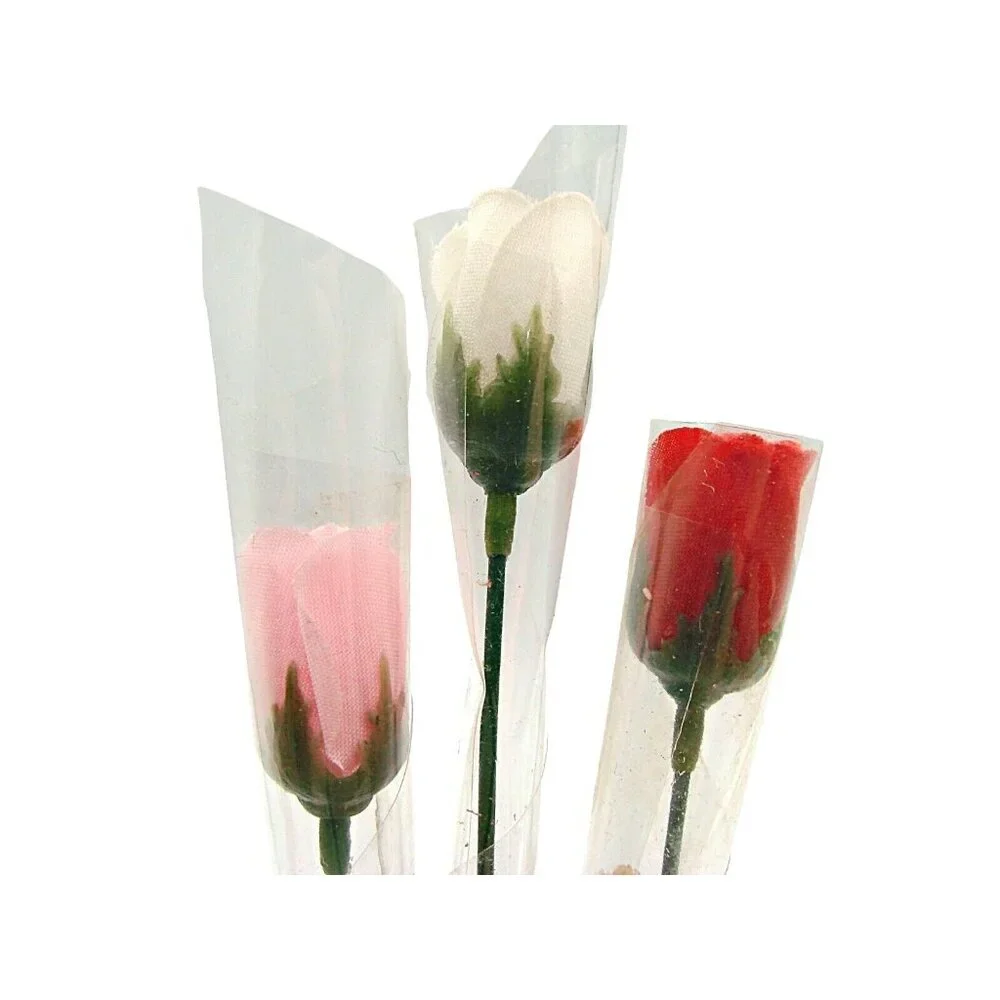 Lot 9 Single Stem Artificial Mini Roses Bouquet Single Wrapped Flowers Crafts